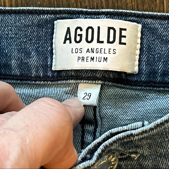AGOLDE Style A018-843 Boyfriend fit Jeans Distressed Sophie Crop Skinny  sz 29 - Picture 9 of 12